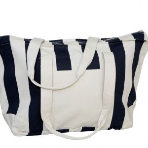 Large Striped Canvas Tote